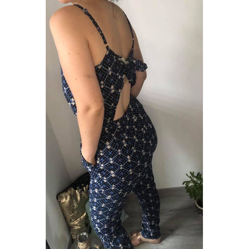 Combinaison Bleu Dos Nu