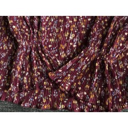 Chemisier Bordeau Plissée