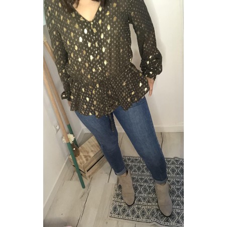 Chemisier Kaki Plumetis